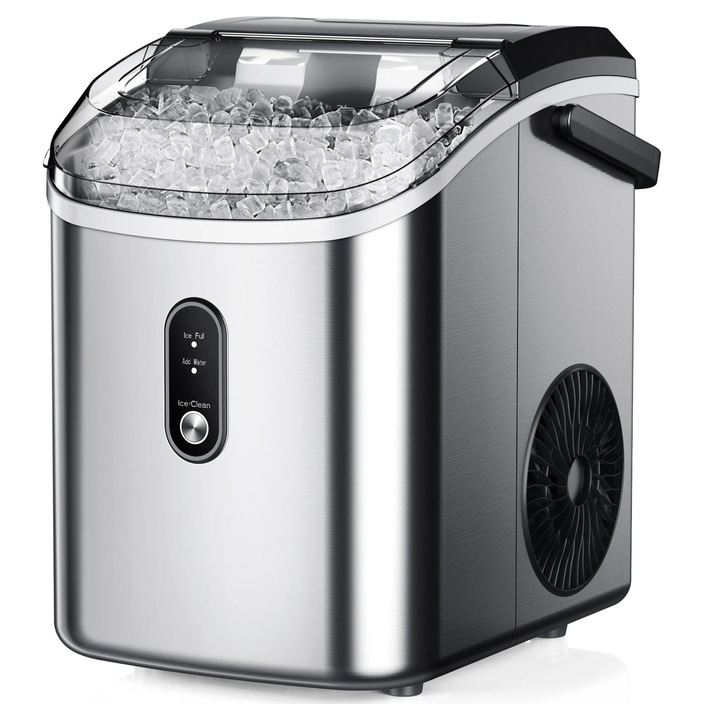 35Lbs/24H Nugget Ice Maker Countertop,Portable Ice Maker Machine with Auto-Cleaning, Silver
