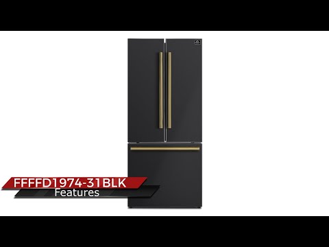 Forno Gallipoli Espresso 30-Inch Black French Door Refrigerator